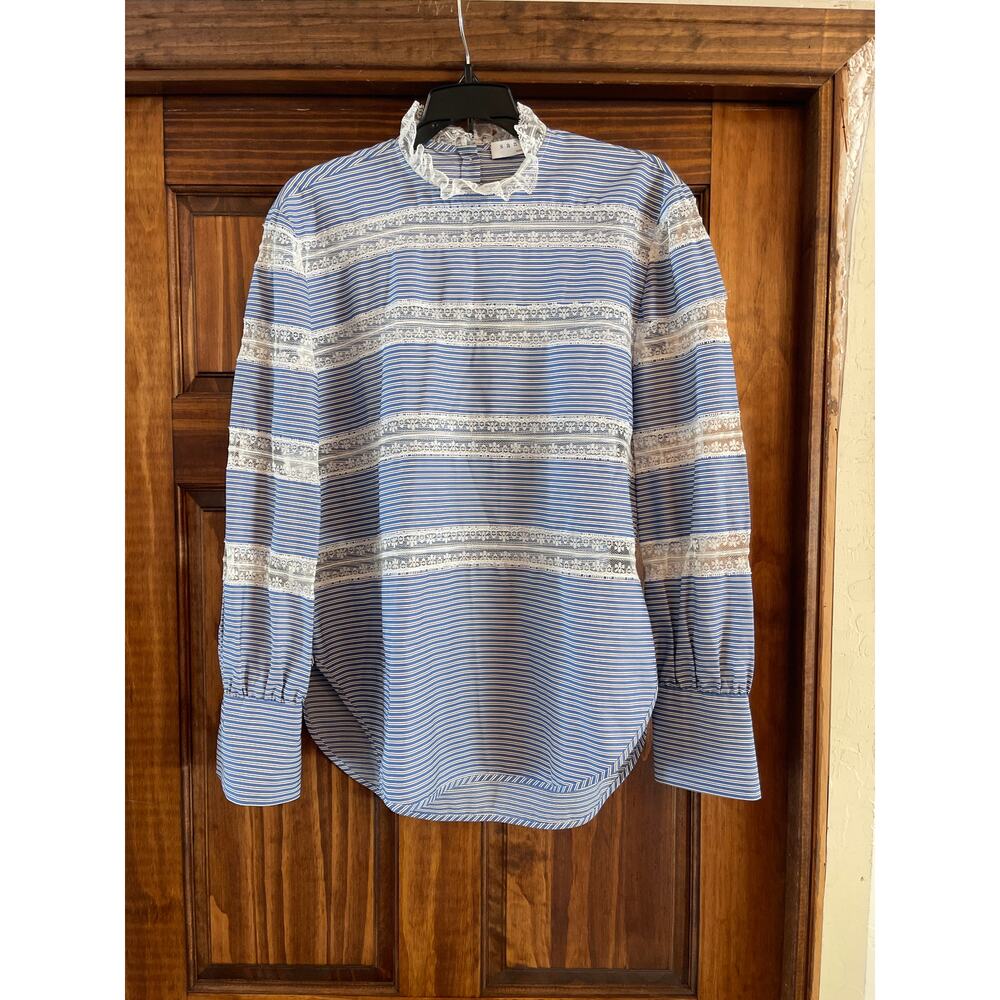 Sandro Paris striped lace blouse Small (1)